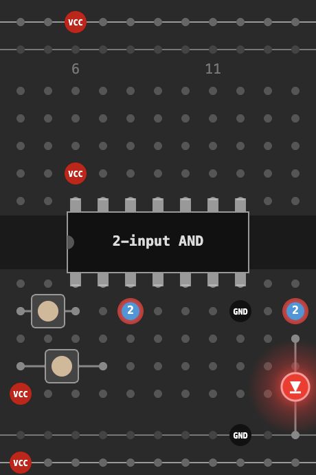 AND gate without pull down resistors